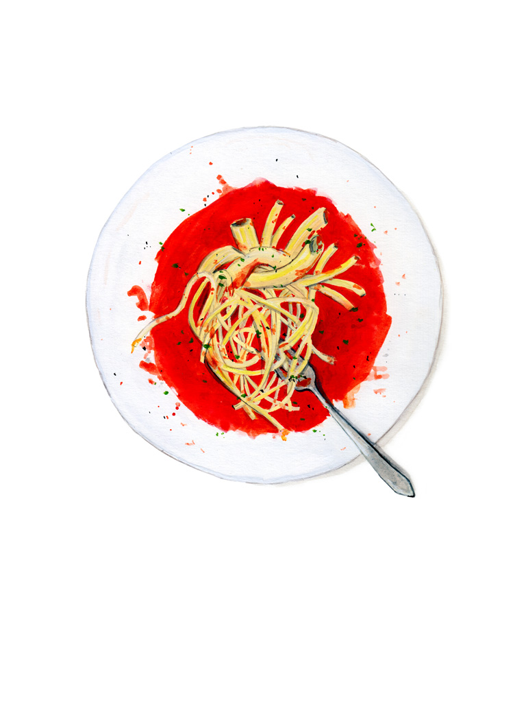 tram nguyen pasta heart illustration